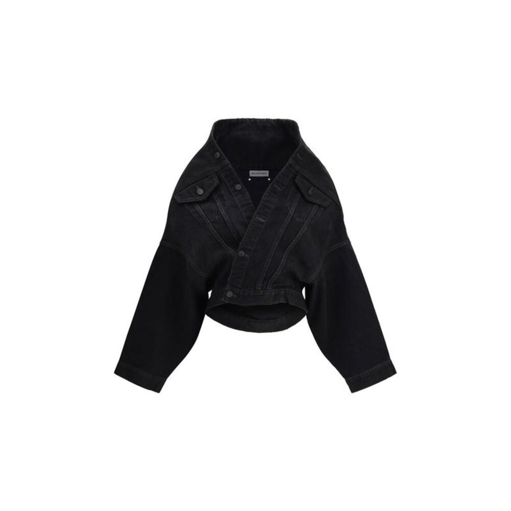 Balenciaga Black Cotton Denim Women's Jacket